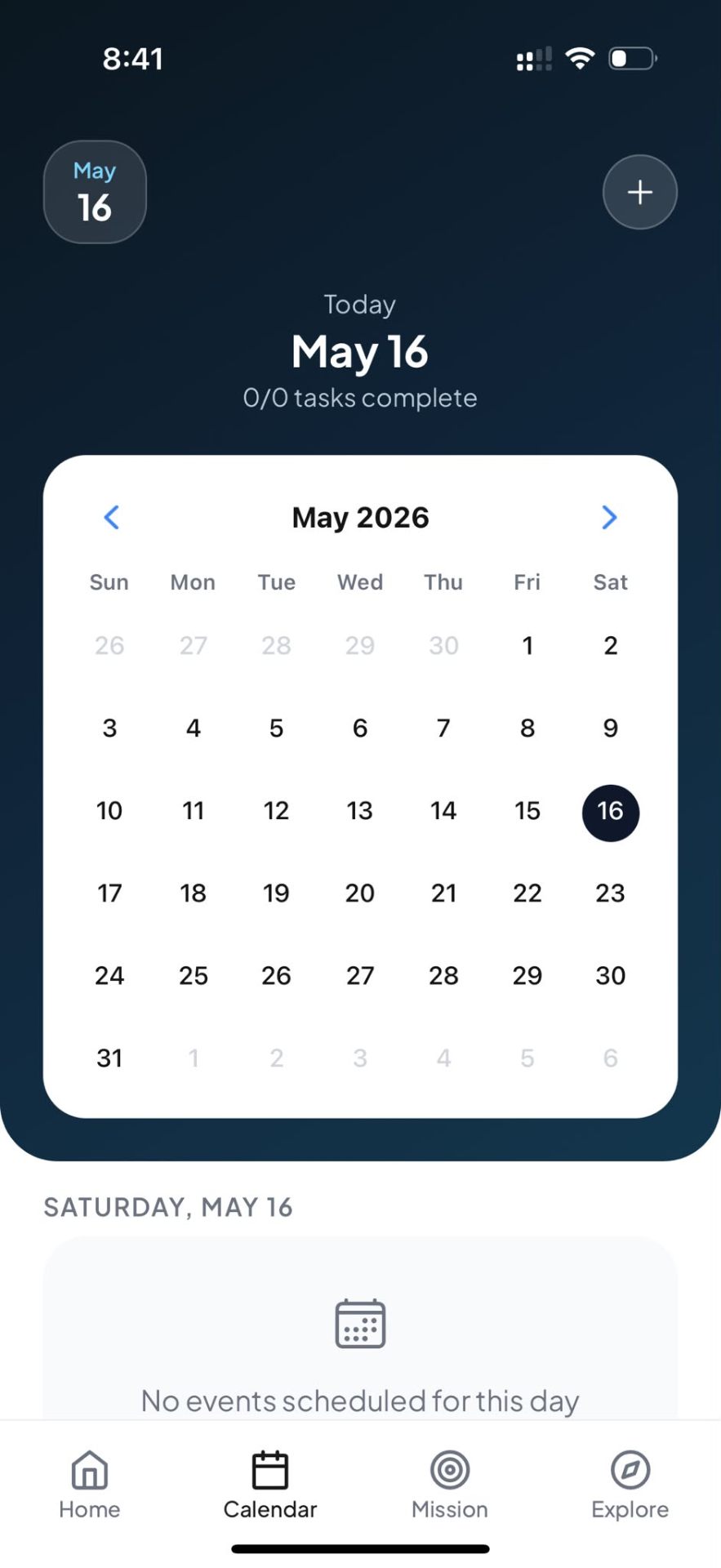 Rise AI mission calendar